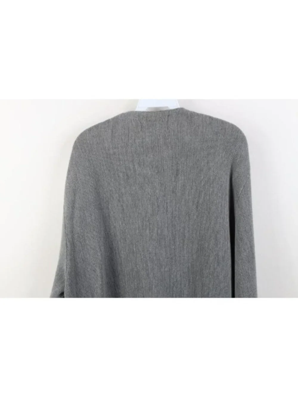 Vtg 90s Streetwear Mens Large Blank Knit Kurt Cobain Cardigan Sweater Gray USA